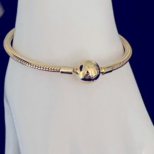 Authentic Linx Yellow Gold Snake Chain Charm Bracelet